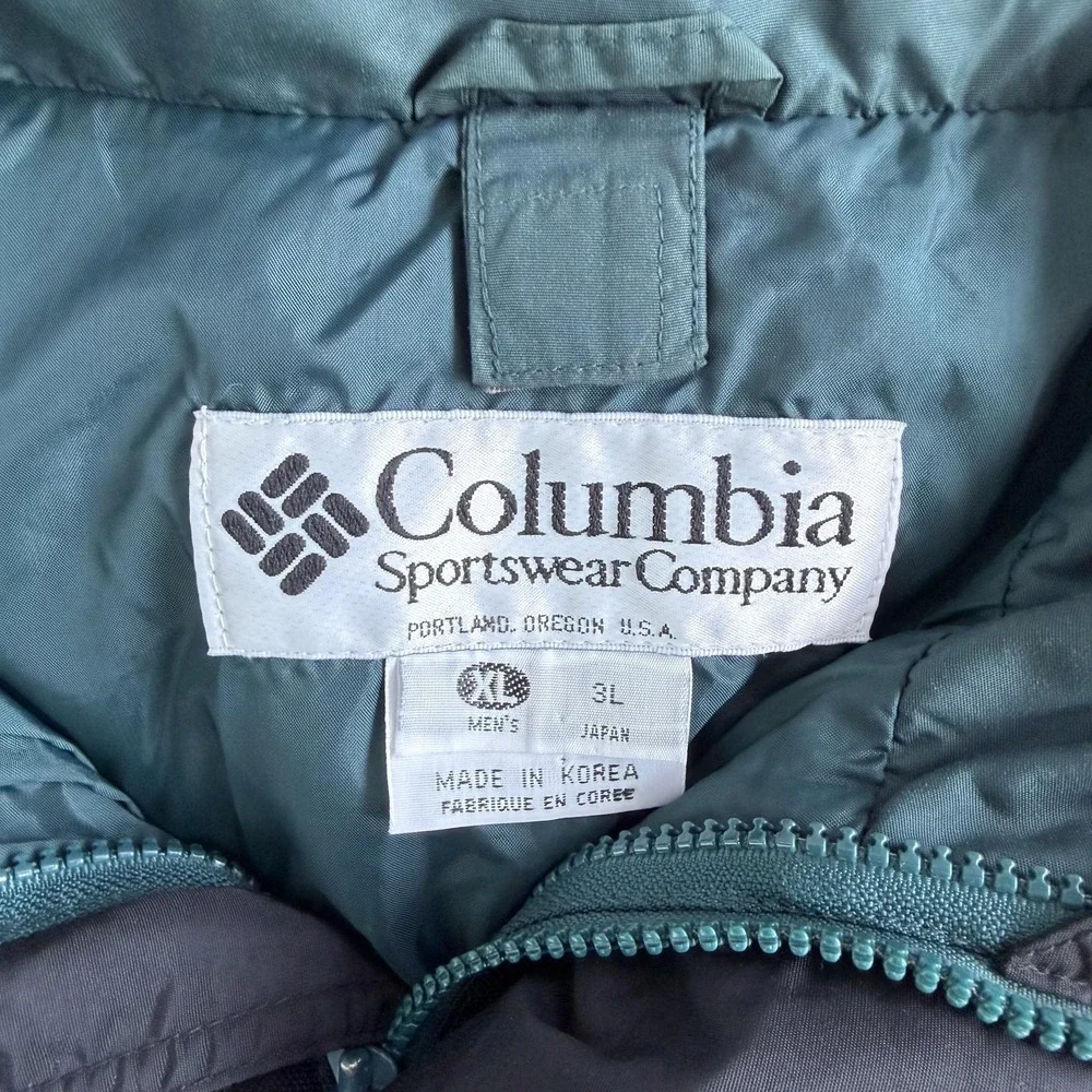 Vintage Columbia West Ridge Jacket Mens XL Green Nylon Parka Lined Outdoor Korea